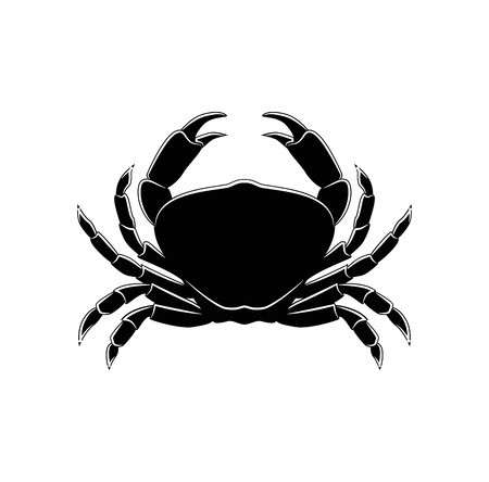 450x444 The Silhouette Of A Crab Vector Illustration Isolated On White