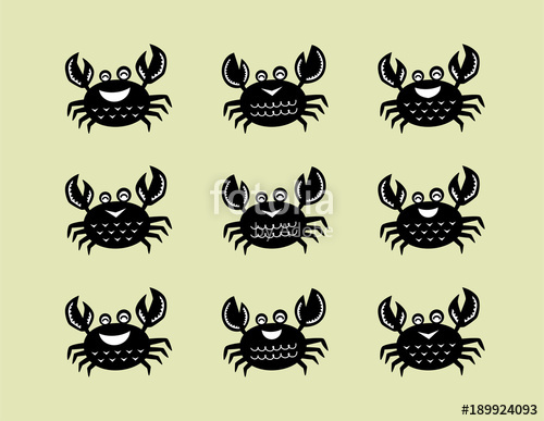 500x387 Cute Black Crab Silhouette Vector Stock Image And Royalty Free