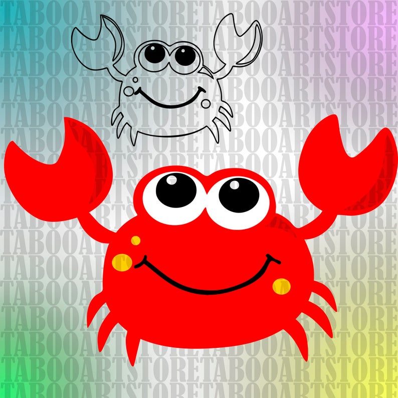794x794 Cute Crab Clipart Crab Epscrab Silhouettecrab Vector Etsy