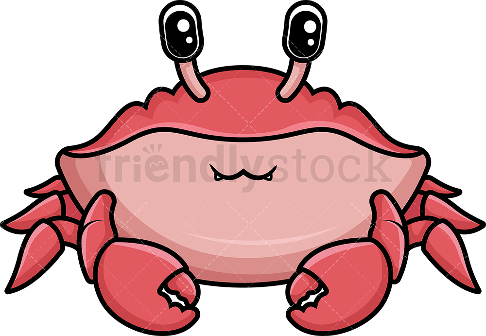 1000x691 Kawaii Crab Clipart Cartoon Vector