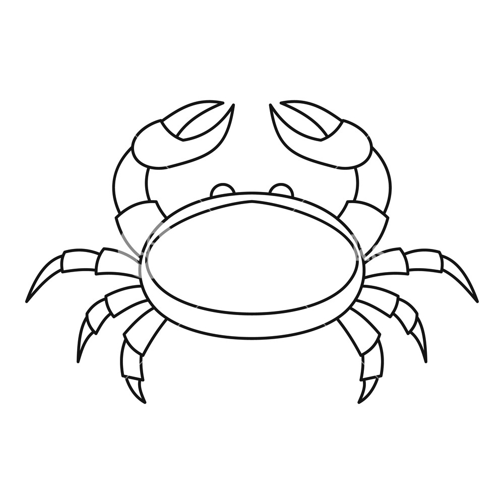 1000x1000 Crab Icon Outline Illustration Of Crab Vector Icon For Web