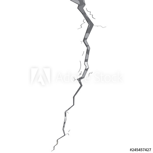 500x500 Isolated Stone Wall Crack Vector Illustration Design