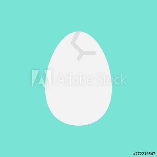Cracked Egg Vector Illustration, Easter Flat Style Icon 500x500 Cracked Egg Vector Illustration, Easter Flat Style Icon