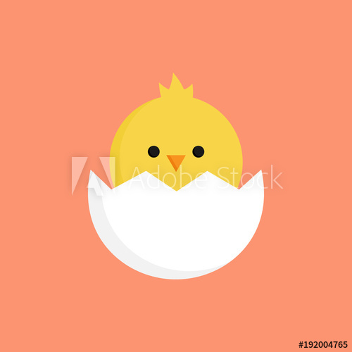 Cute Little Chick In Cracked Egg Vector Graphic Illustration 500x500 Cute Little Chick In Cracked Egg Vector Graphic Illustration