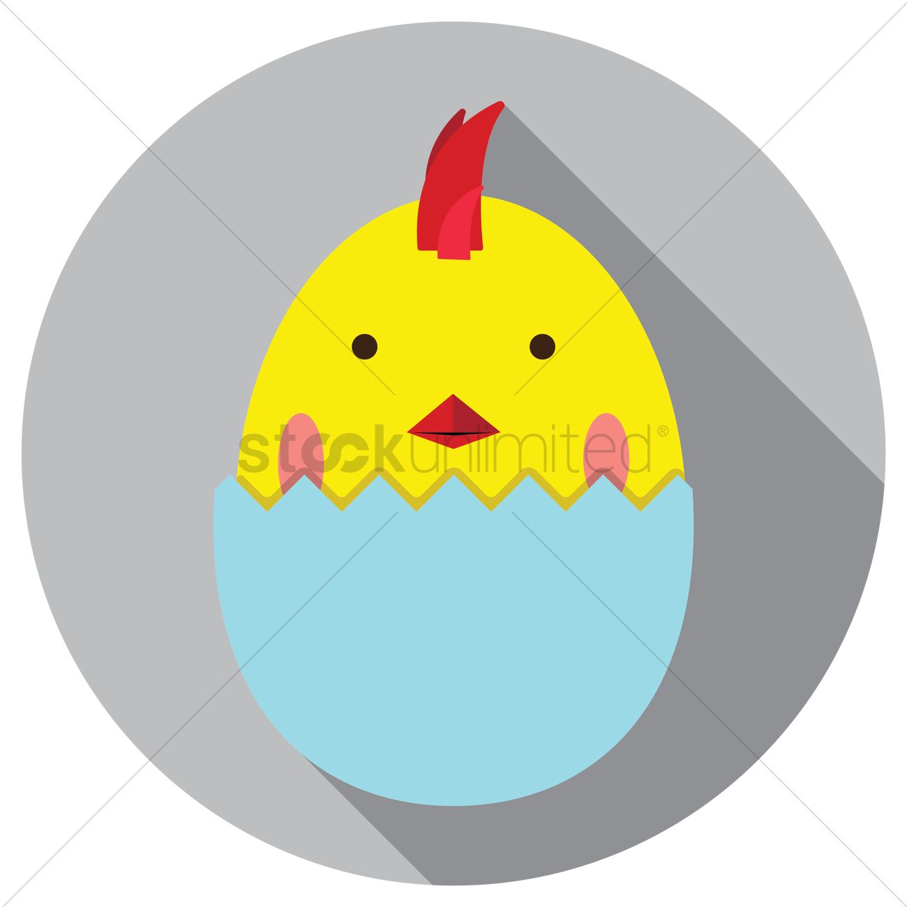 Chick In A Cracked Egg Vector Image 1300x1300 Chick In A Cracked Egg Vector Image