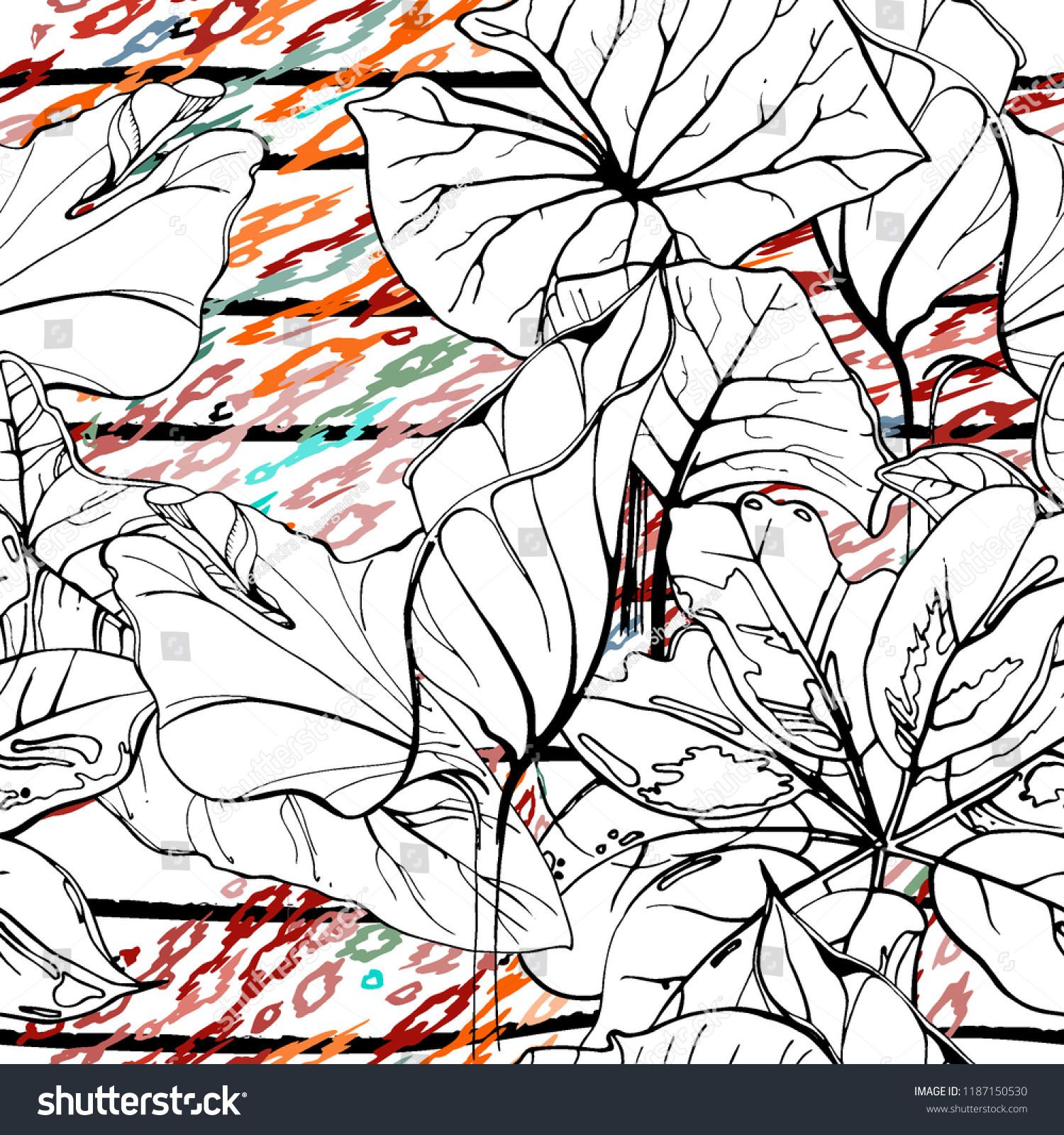 Tropical, Stripe, Animal Motif Seamless Pattern Line And Crackle 1500x1600 Tropical, Stripe, Animal Motif Seamless Pattern Line And Crackle