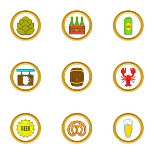 300x300 Craft Beer Icons Set Cartoon Set Of Craft Beer Vector Icons