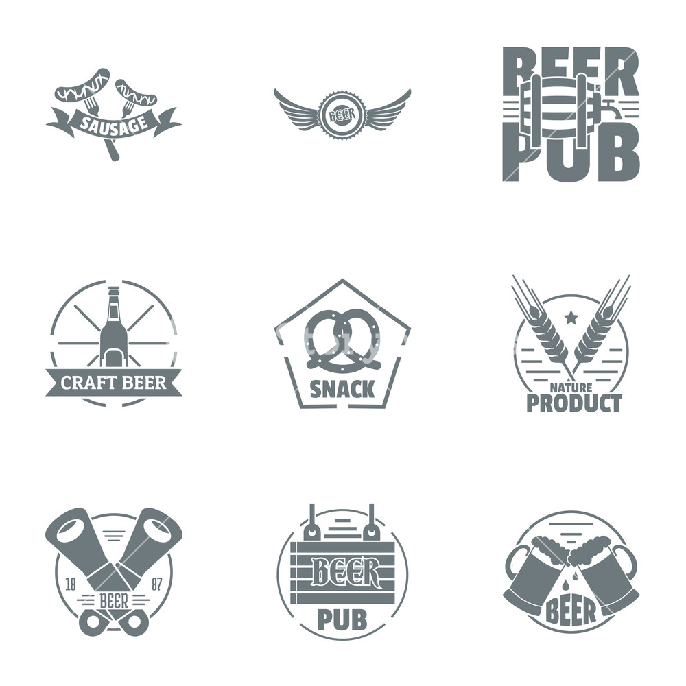 1000x1000 Craft Beer Logo Set Simple Set Of Craft Beer Vector Logo