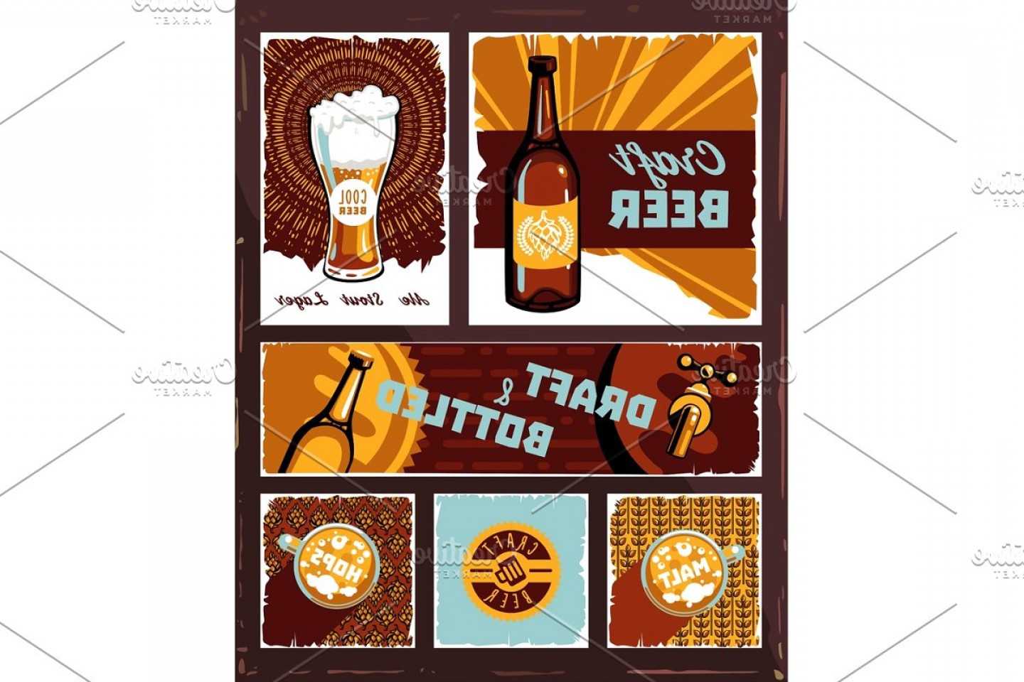 1440x960 Retro Beer Vector Lamaison