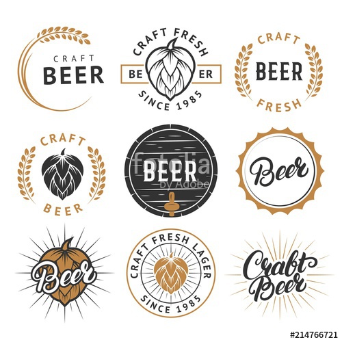 500x500 Vector Set Of Vintage Craft Beer Labels, Badges Stock Image