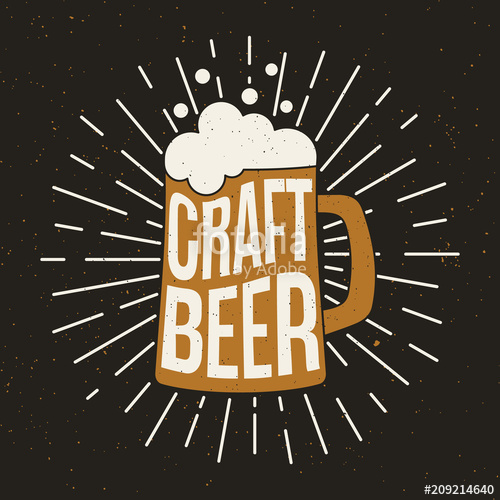 500x500 Beer Mug With Text Craft Beer Vector Poster Design Stock Image