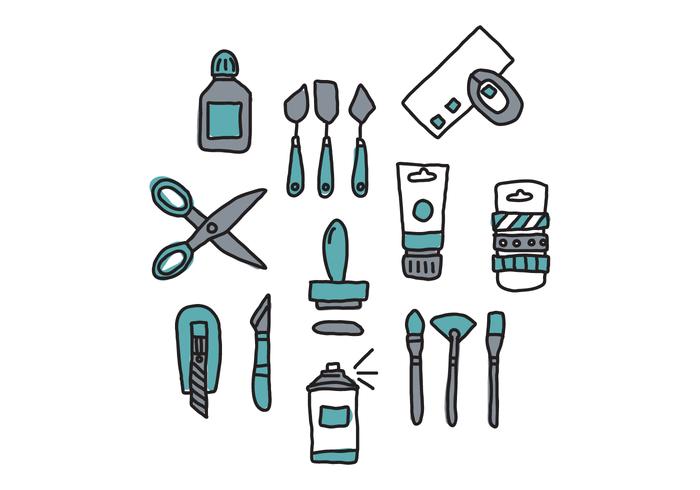 700x490 Doodled Blue Craft Tools