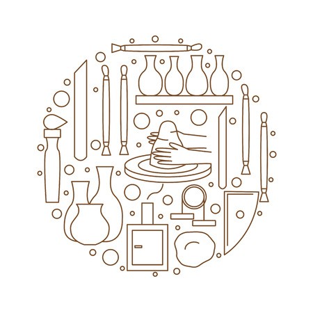 450x450 Pottery Icons Tools And Pottery The Ancient Craft Vector