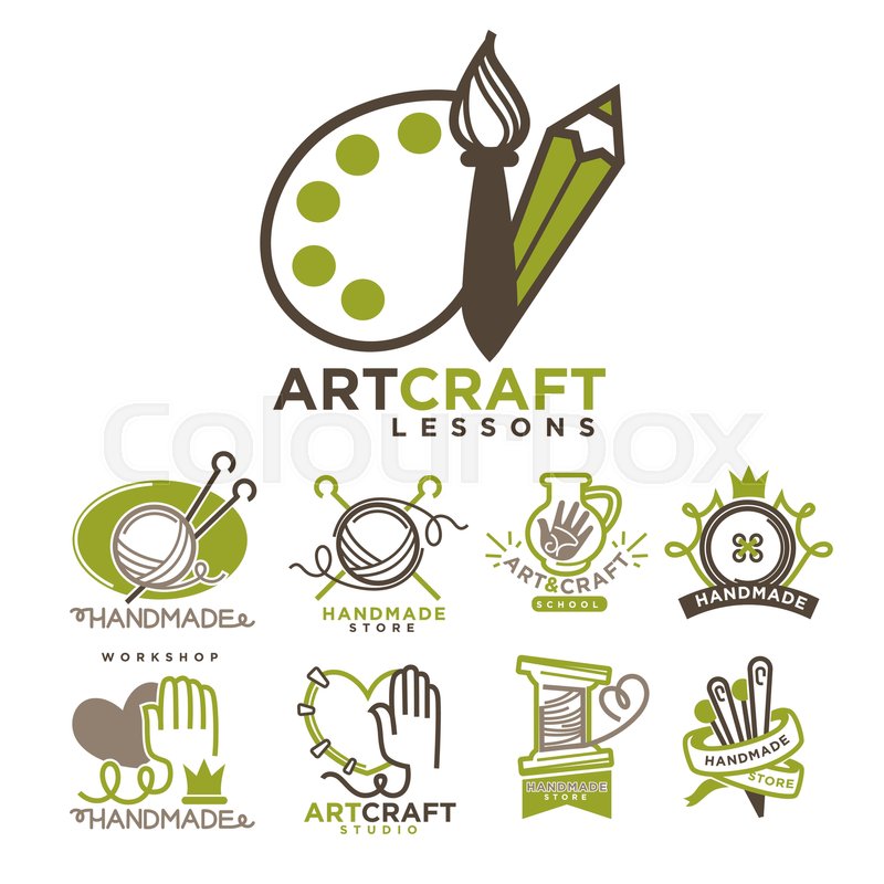 800x800 Art And Handmade Craft Logo Templates Stock Vector Colourbox