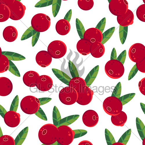 Fresh And Bright Cranberry Vector Seamless Pattern Gl Stock Images 500x500 Fresh And Bright Cranberry Vector Seamless Pattern Gl Stock Images