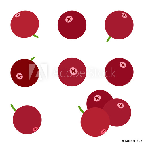 Cranberry, Vector Icon Flat 500x500 Cranberry, Vector Icon Flat