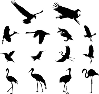 Crane Bird Silhouette Free Vector Download 386x368 Crane Bird Silhouette Free Vector Download
