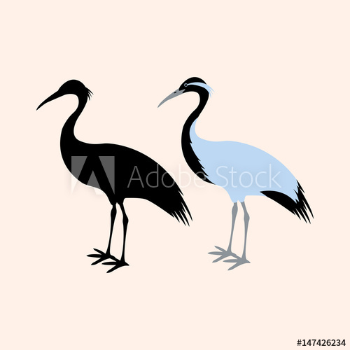 Crane Bird Vector Illustration Style Flat Silhouette 500x500 Crane Bird Vector Illustration Style Flat Silhouette