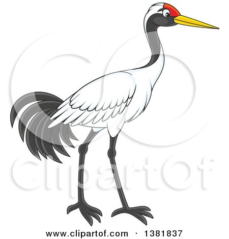 Clipart Of A Walking Crane Bird 450x470 Clipart Of A Walking Crane Bird