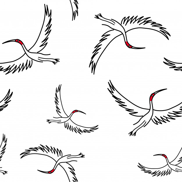 Seamless Pattern Sarus Crane Bird Vector Premium Download 626x626 Seamless Pattern Sarus Crane Bird Vector Premium Download