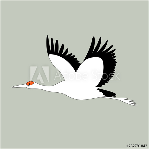 Crane Bird Vector Illustration Flat 500x500 Crane Bird Vector Illustration Flat