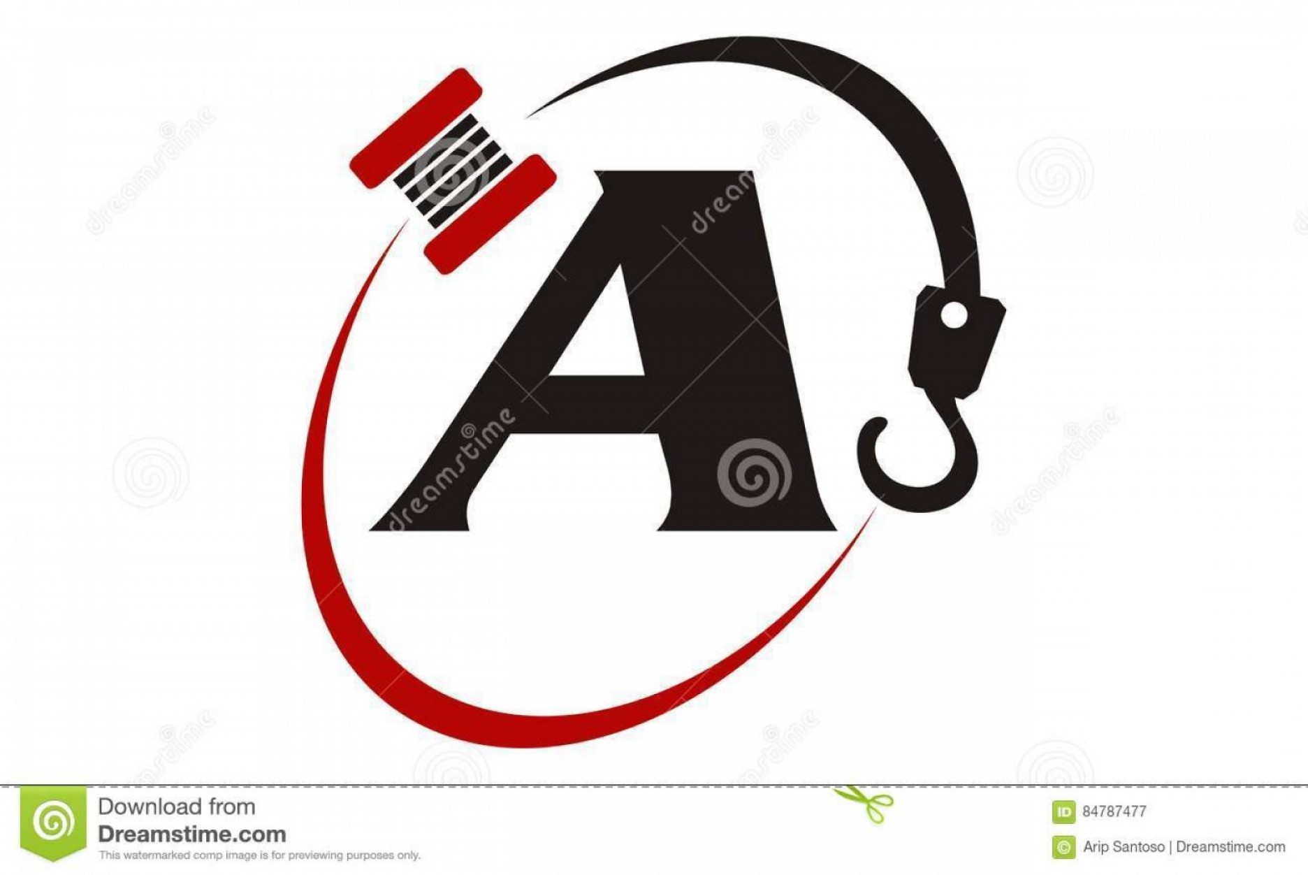 1872x1252 Stock Illustration Crane Hook Towing Letter Logo Vector
