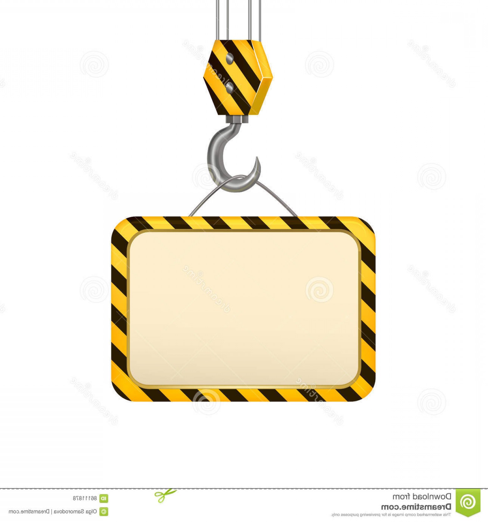 1560x1668 Stock Illustration Industrial Crane Hook Banner Card Vector