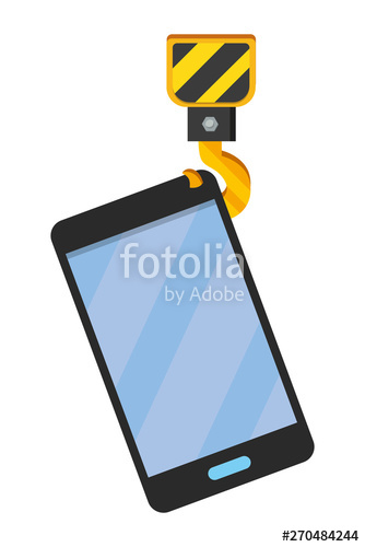 334x500 Cellphone With Crane Hook Vector Illustration Stock Image
