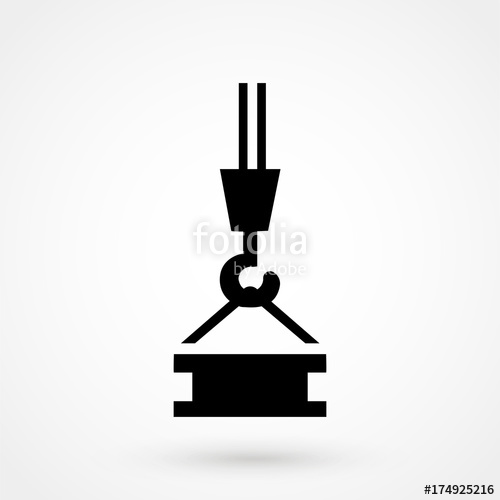 500x500 Pictograph Crane Hook, Lifting Work, Installation Works, Building
