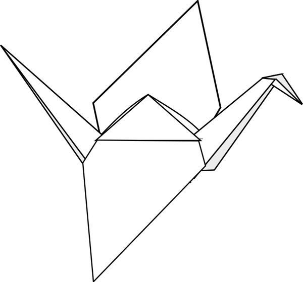 600x560 Origami Crane Free Vector In Open Office Drawing