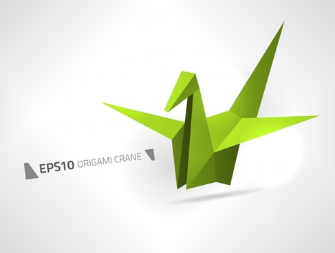 487x368 Origami Crane Vector Free Vector Download