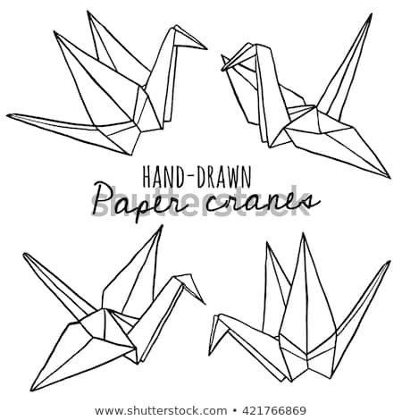450x470 Huge Collection Of 'paper Crane Drawing' Download More Than
