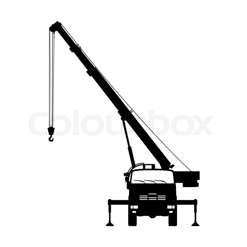 800x800 Crane Silhouette On A White Stock Vector Colourbox