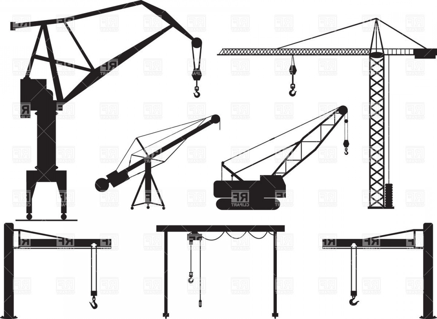 1440x1050 Set Of Cranes Silhouettes Vector Clipart Soidergi