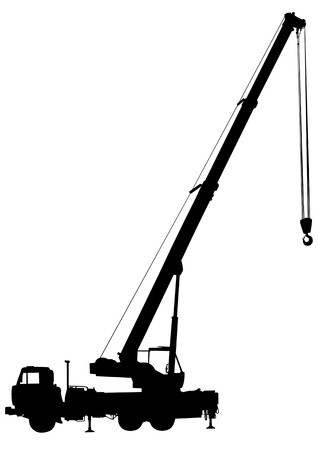 318x450 Vector Mobile Crane Silhouette Set Royalty Free Vector Graphics