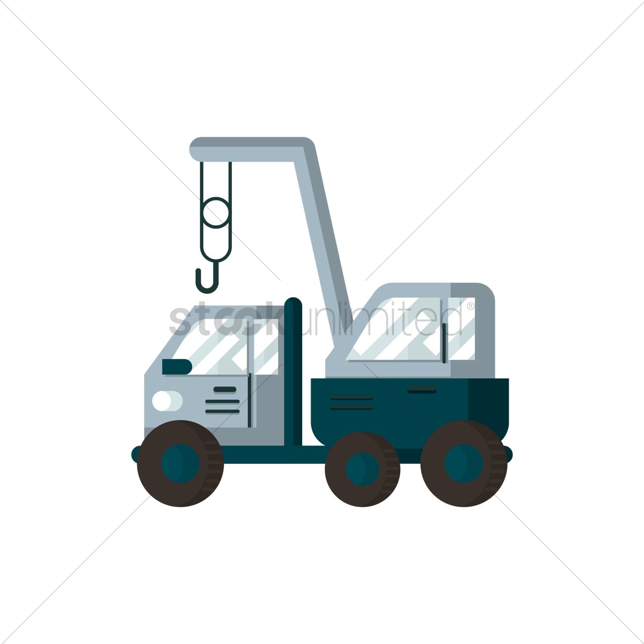 1300x1300 Crane Truck Vector Image