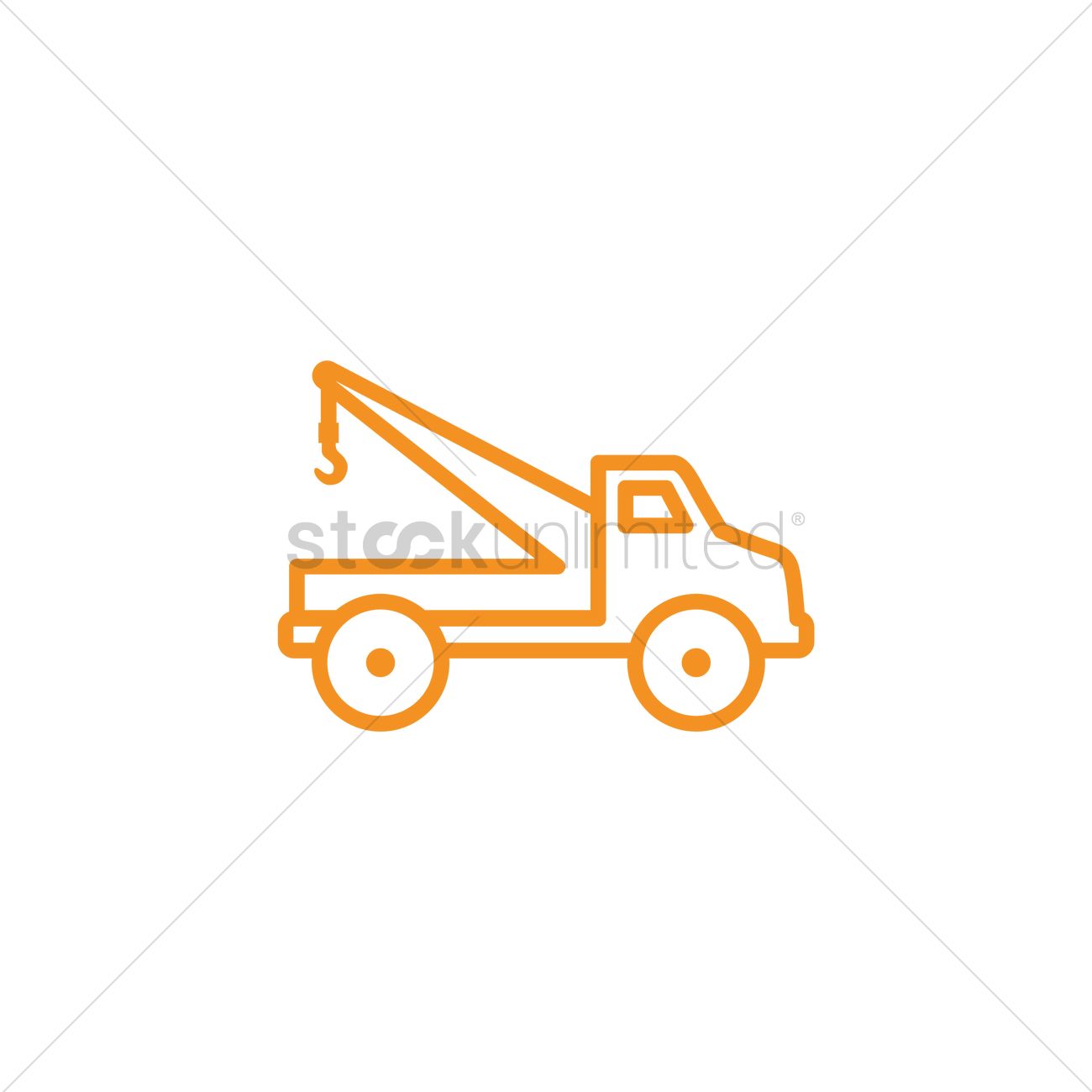 1300x1300 Crane Truck Vector Image