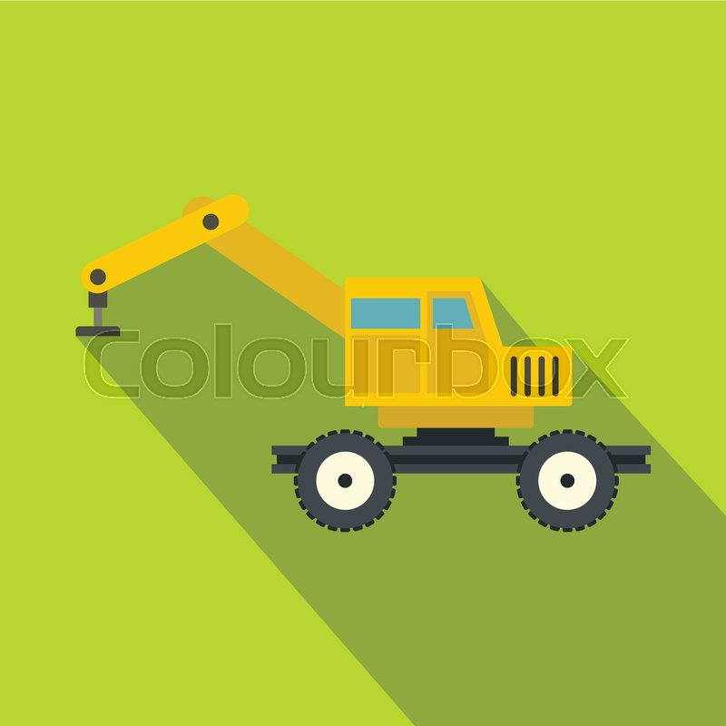 800x800 Crane Truck Icon Flat Illustration Of Stock Vector Colourbox