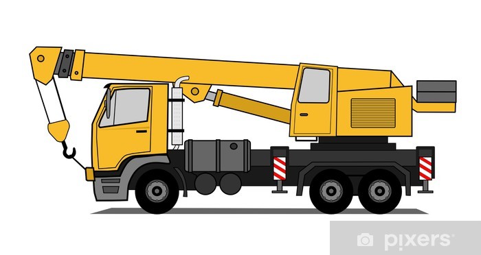 700x372 Crane Truck Vector Wall Mural