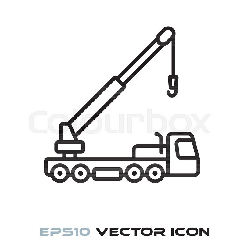 800x800 Mobile Crane Truck Flat Line Icon Stock Vector Colourbox