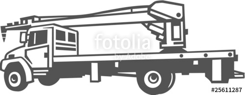 500x195 Crane Truck Vinyl Ready Vector Illustration Stock Image