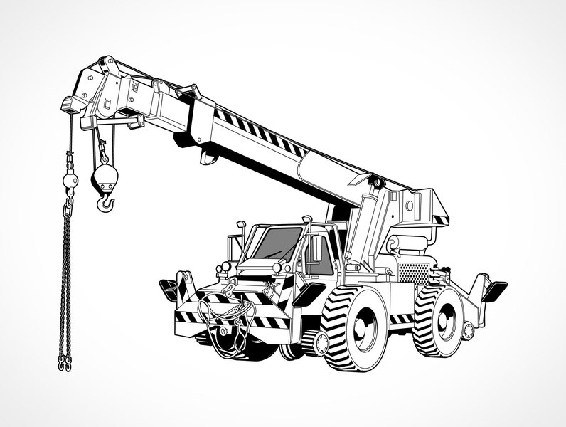 796x600 Free Download Of Free Vector Rough Terrain Crane Vector Graphic