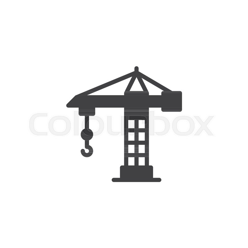 800x800 Building Crane Vector Icon Filled Stock Vector Colourbox