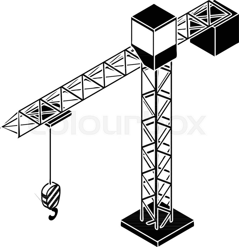 775x800 Tower Crane Icon Simple Illustration Stock Vector Colourbox