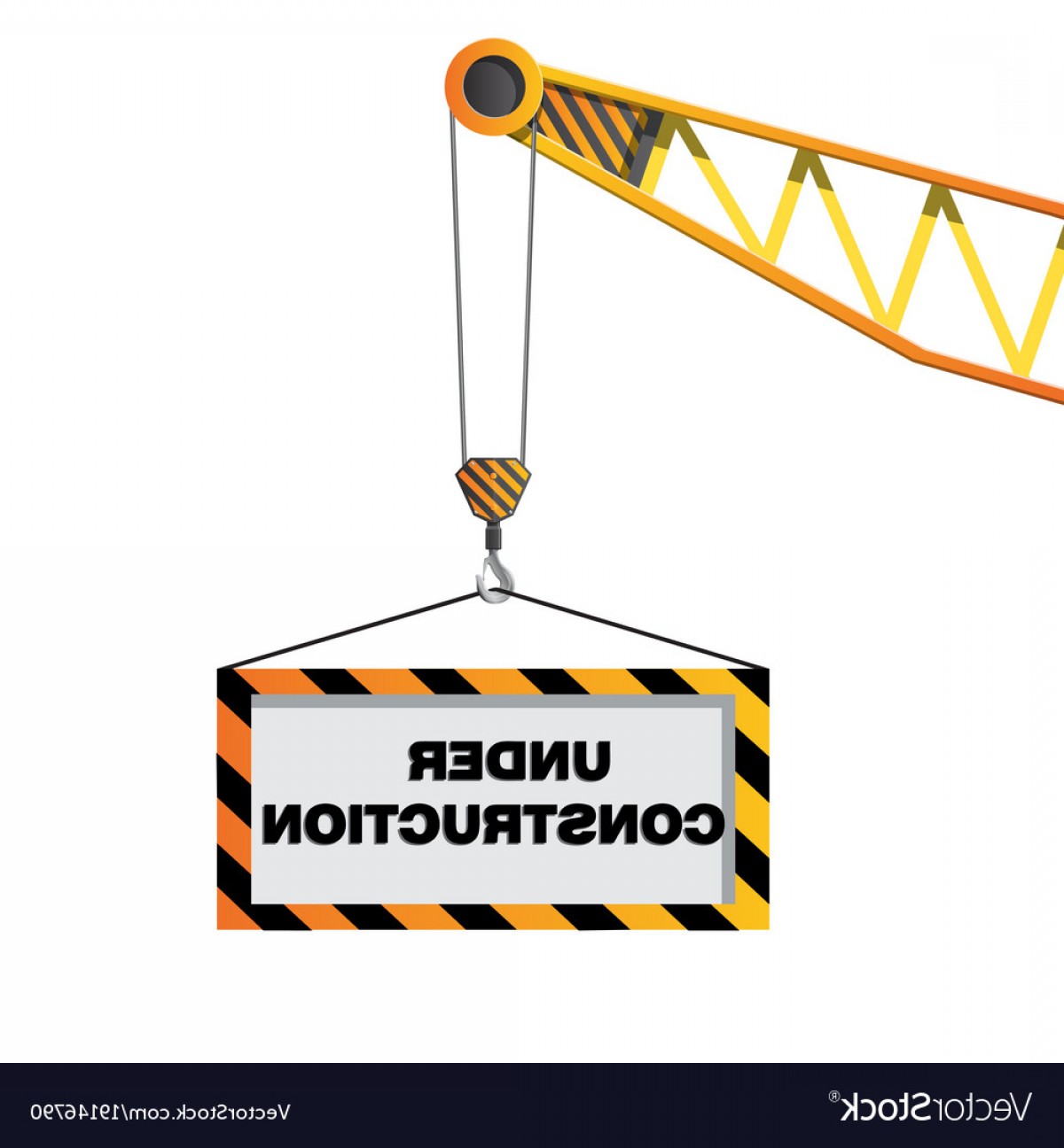 1200x1296 Construction Crane Holding Sign Vector Cultracing