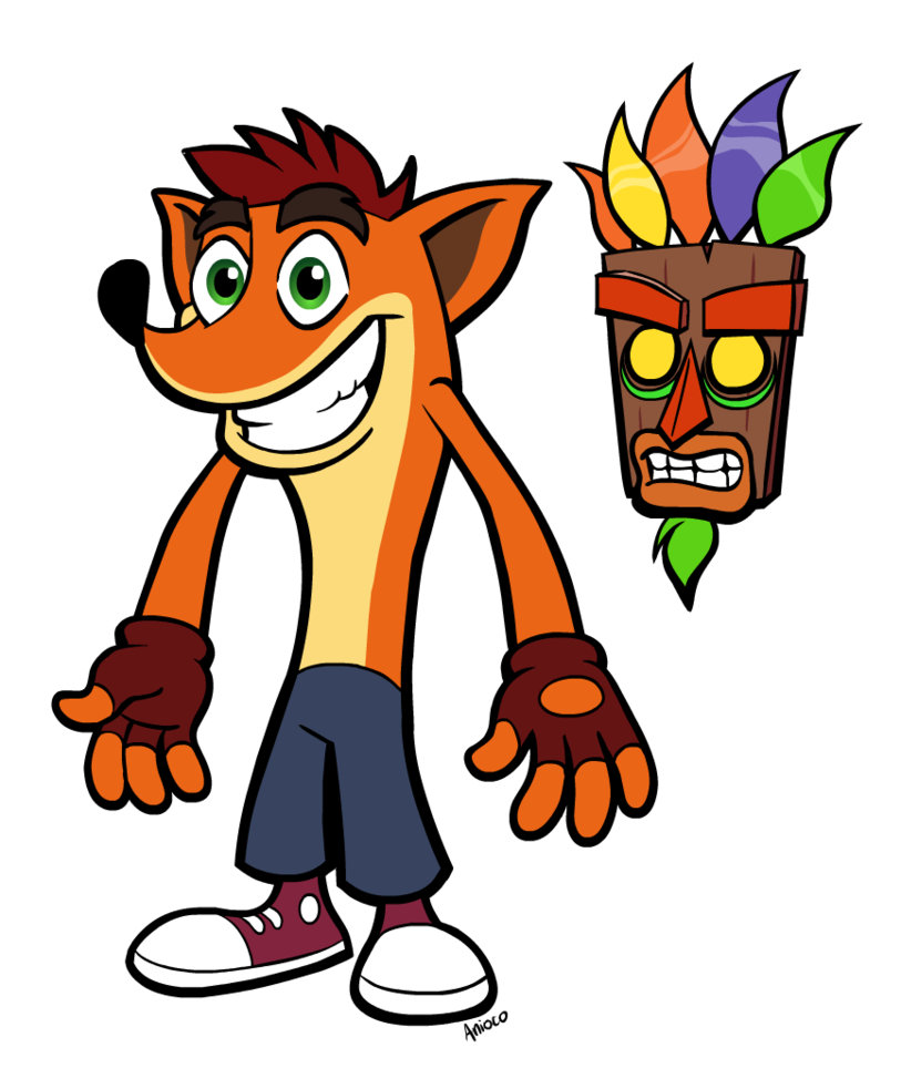 813x983 Love The Style! Crash Bandicoot And Aku Aku