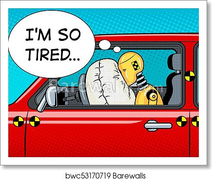 Crash Test Dummy Pop Art Vector Illustration, Art Print 435x370 Crash Test Dummy Pop Art Vector Illustration, Art Print