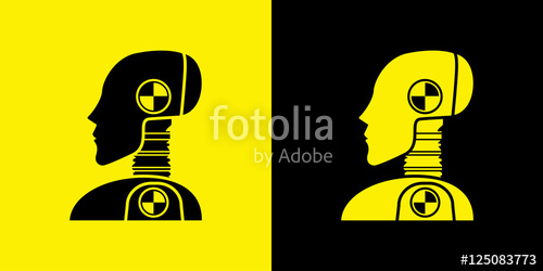 Icono Plano Crash Test Dummy En Dos Fondos Stock Image 500x250 Icono Plano Crash Test Dummy En Dos Fondos Stock Image