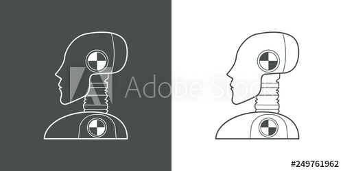Icono Plano Lineal Crash Test Dummy En Gris Y Blanco 500x250 Icono Plano Lineal Crash Test Dummy En Gris Y Blanco