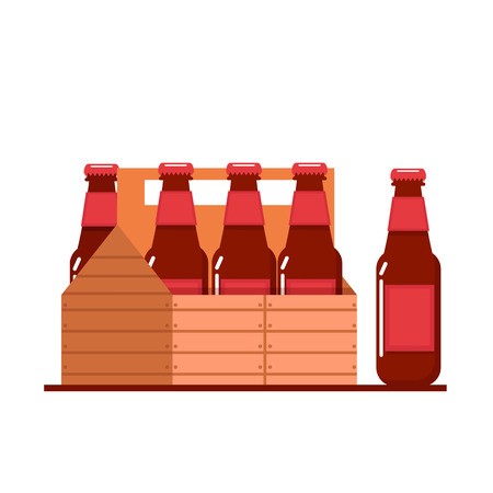 Bottles Of Beer In Wooden Crate Vector Flat Illustration 450x450 Bottles Of Beer In Wooden Crate Vector Flat Illustration